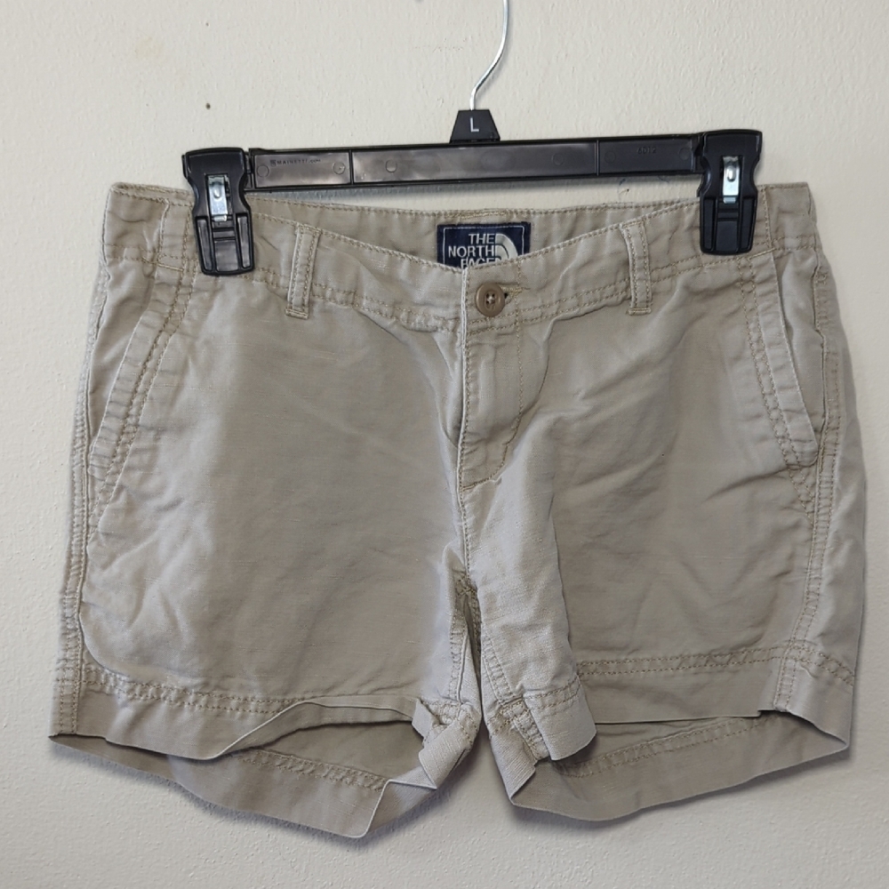 The North Face Linen-Blend Shorts Tan Gorpcore Outdoor Women's Size 4 Long